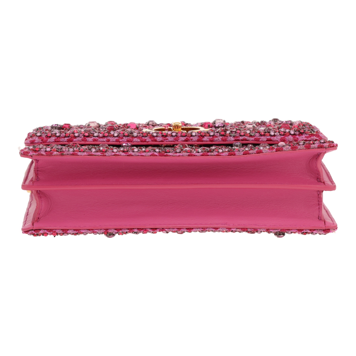 Bolso bandolera Dior Caro mini de piel rosa y perla rosa - Detail D1