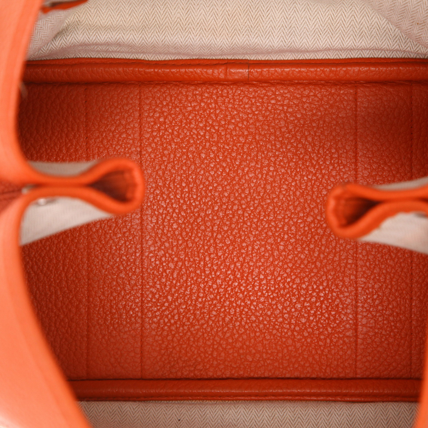 Hermès Garden Party 36 cm tote bag in Orange Clémence calfskin - Detail D3