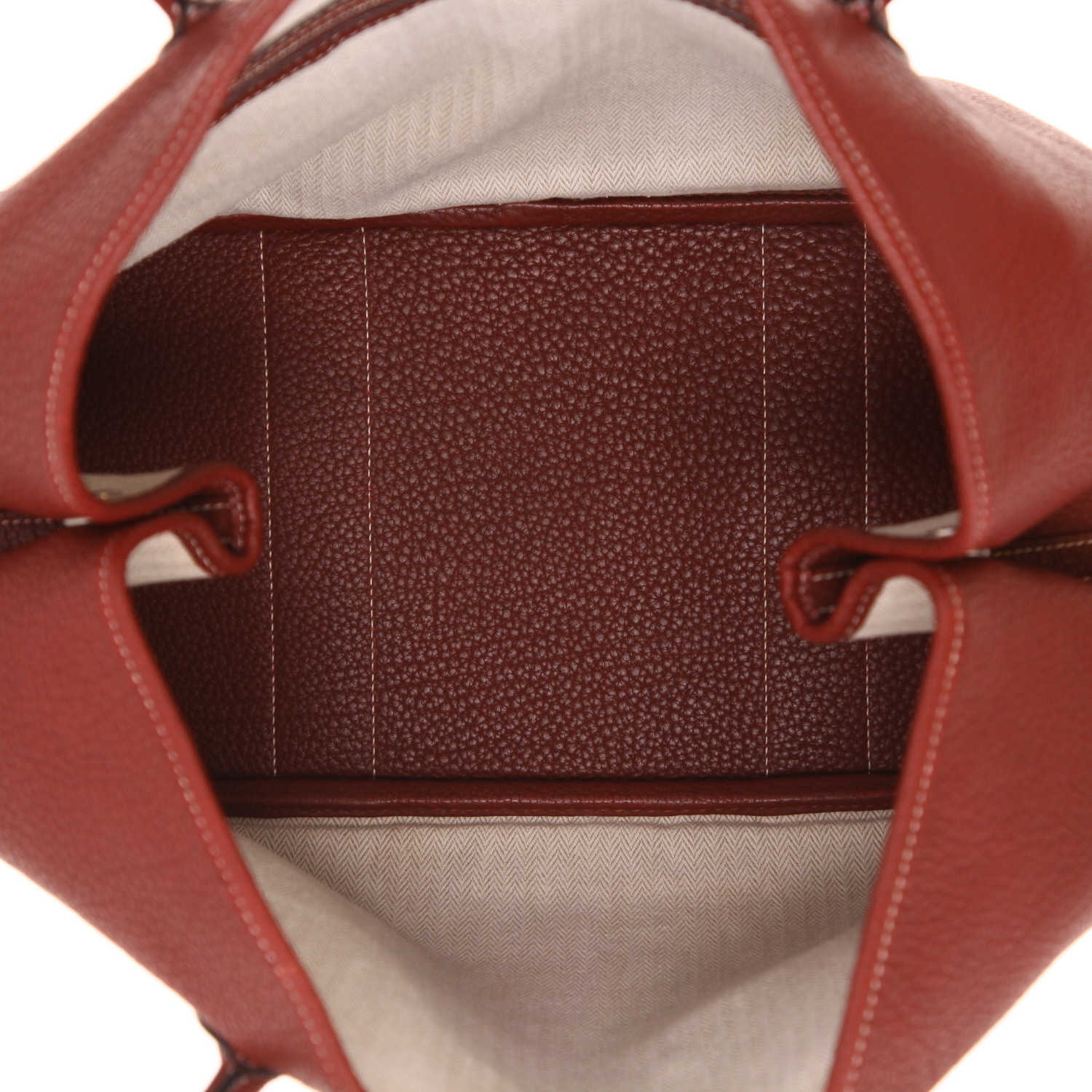 Borsa Hermès Garden Party da 36 cm in pelle Togo rossa H - Detail D3