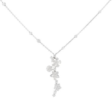 Van Cleef Arpels ‘Folie des Prés’ necklace in white gold and diamonds