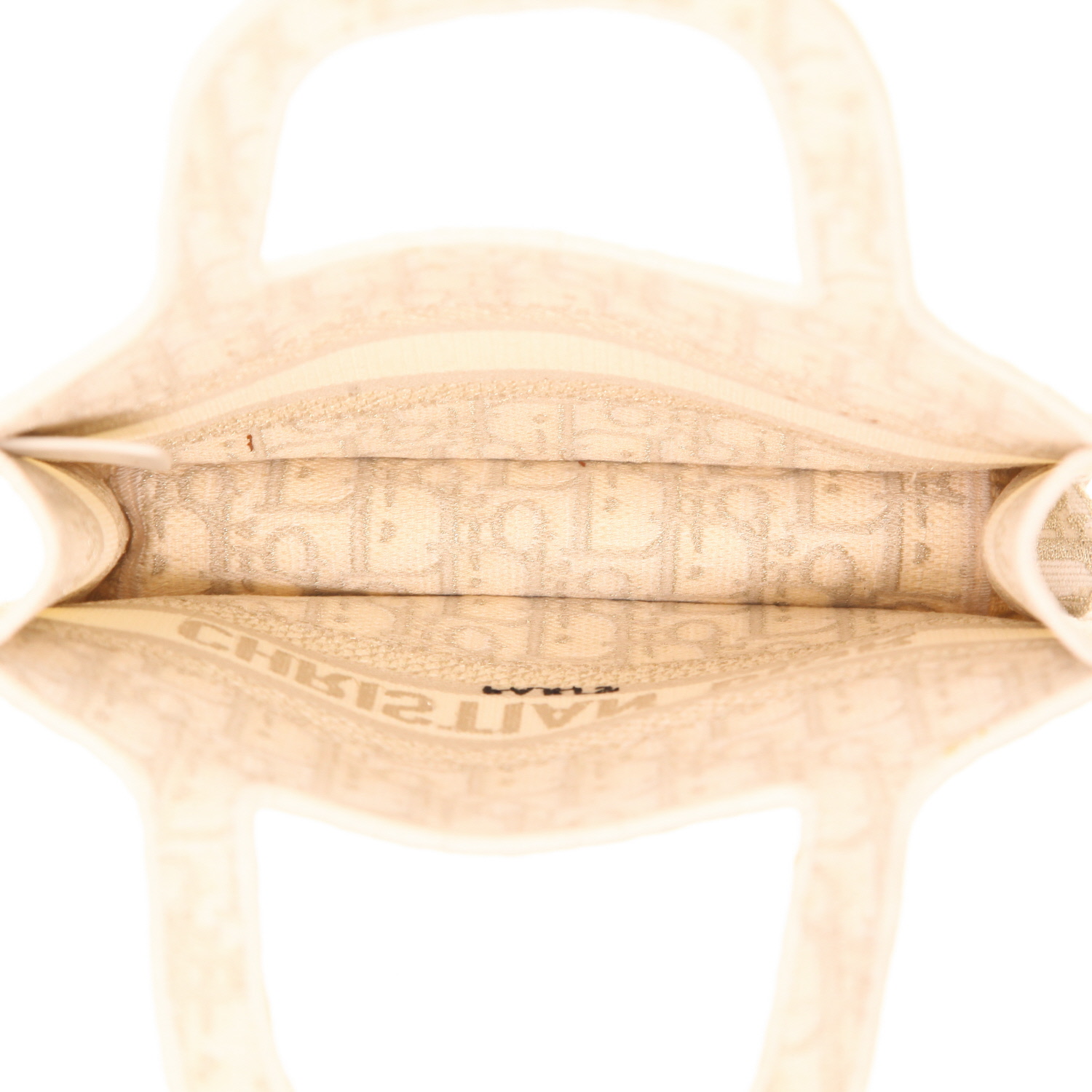 Dior Book Tote mini handbag in beige Oblique monogram canvas - Detail D3