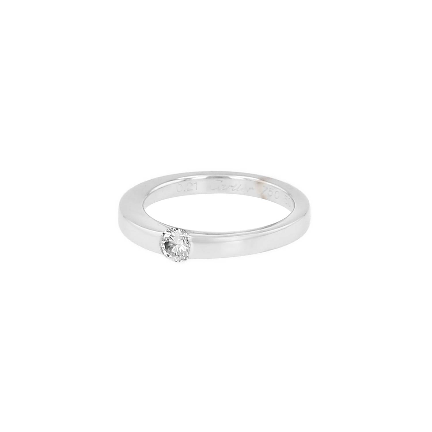 Bague solitaire Cartier en or blanc et diamant