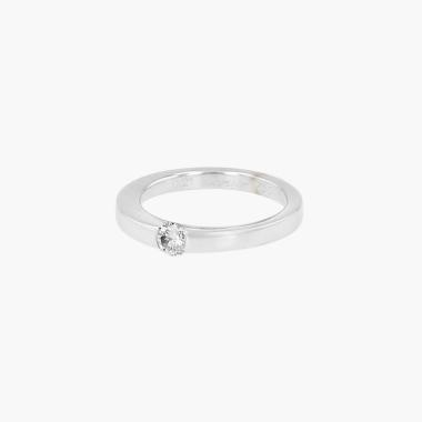 Bague solitaire Cartier en or blanc et diamant