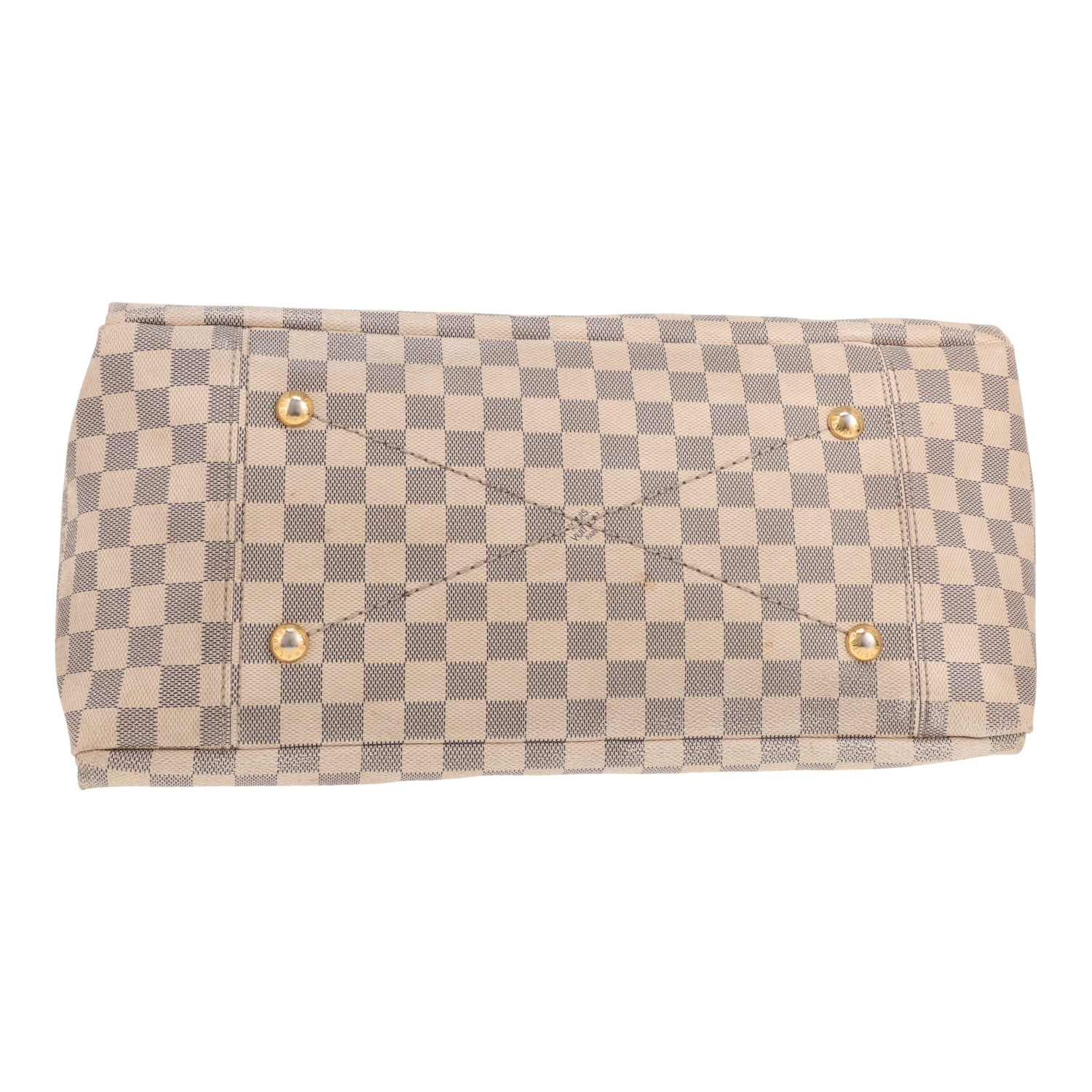 Bolso Louis Vuitton «Artsy» de lona Damier azul celeste y piel natural - Detail D1