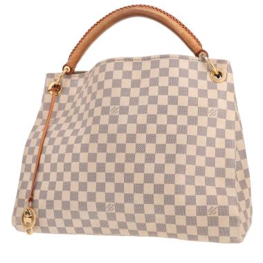 Louis Vuitton Artsy handbag in azure Damier canvas and natural leather