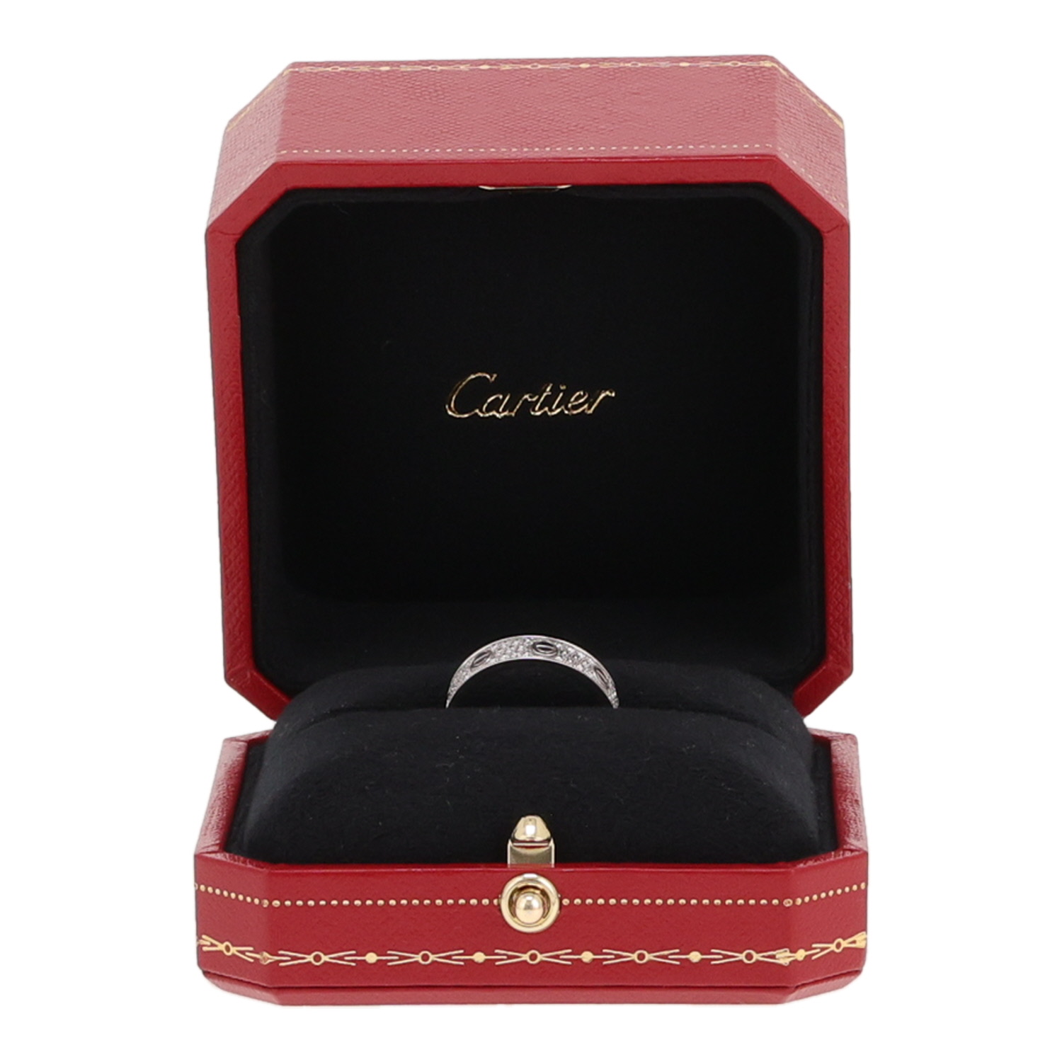 Bague Cartier Love petit modèle en or blanc et diamants - Detail D2