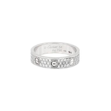 Bague Cartier Love petit modèle en or blanc et diamants