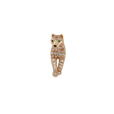 Spilla Cartier Panthère in oro giallo, diamanti e smeraldi