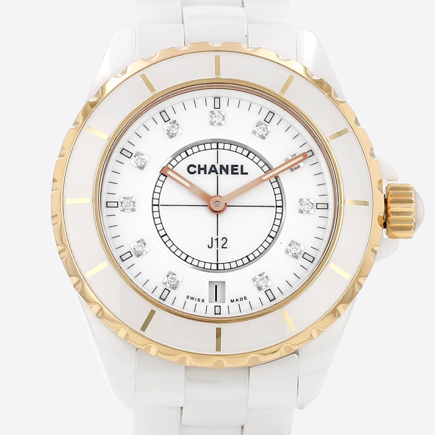 Chanel J12 watch in ceramic and yellow gold, circa 2009