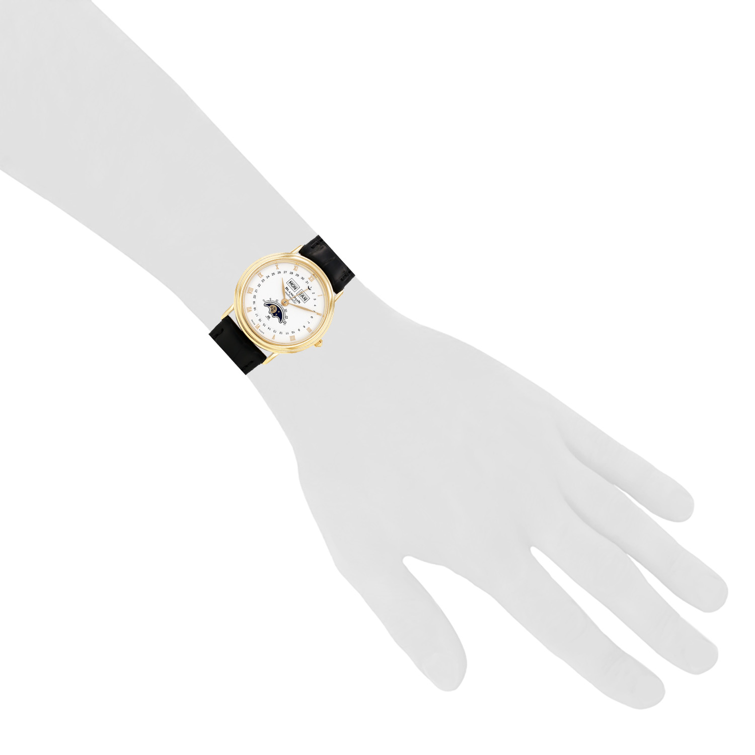 Orologio Blancpain Leman Moon Phase in oro giallo, intorno al 2000 - Detail D1