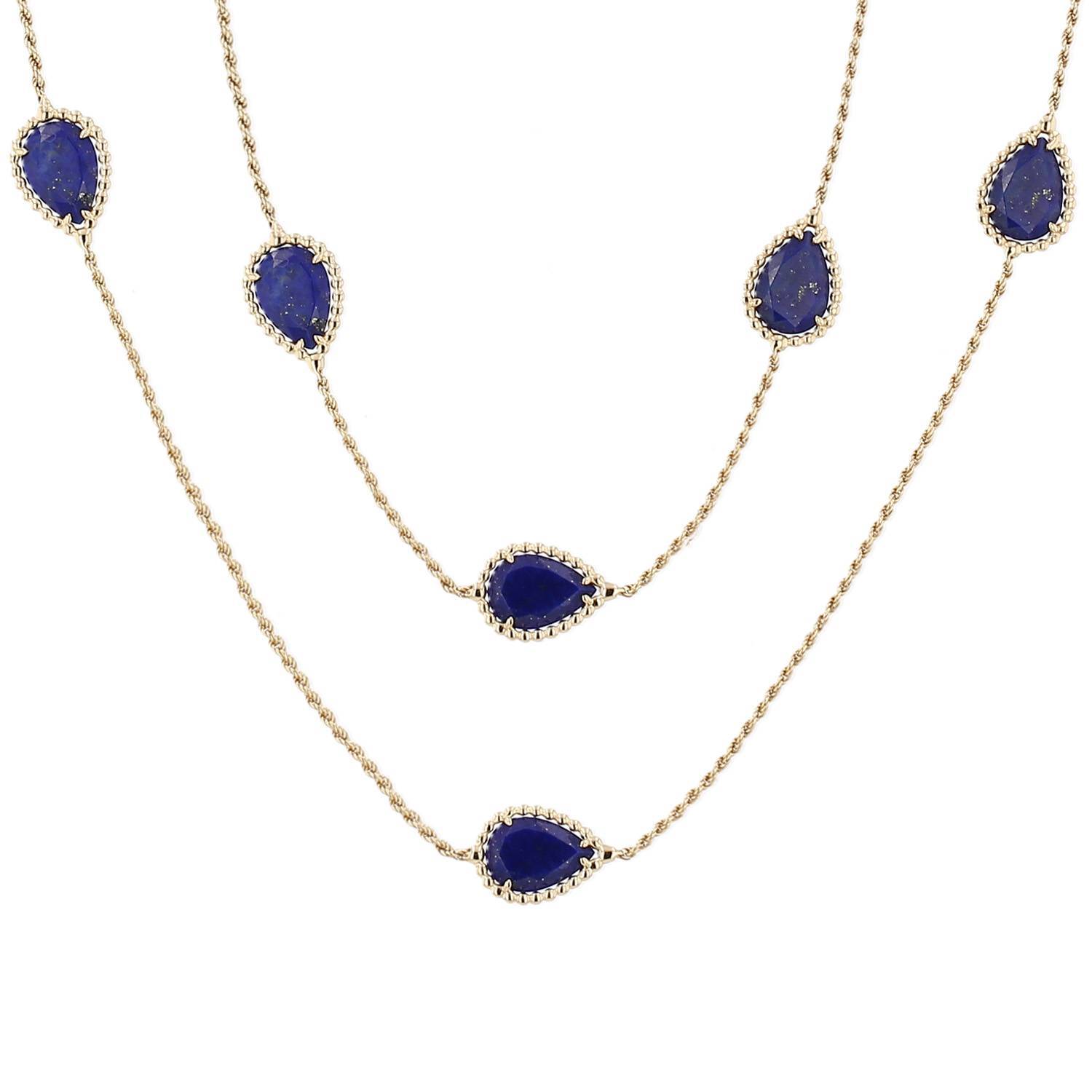 Sautoir Boucheron Serpent Bohème en or jaune et lapis-lazuli