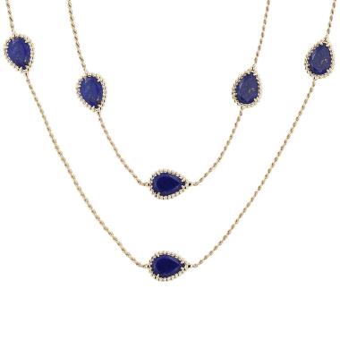 Collana lunga Boucheron “Serpent Bohème” in oro giallo, lapislazzuli