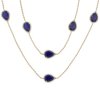 Sautoir Boucheron Serpent Bohème en or jaune, lapis-lazuli et diamants