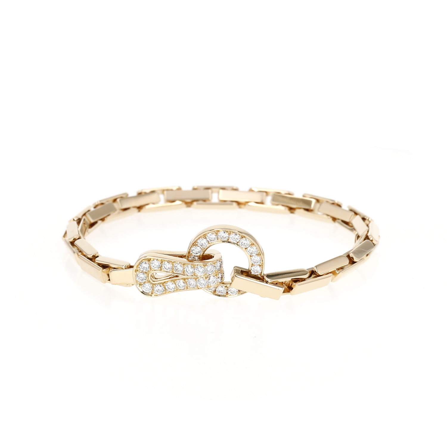 Bracelet Cartier Agrafe en or jaune et diamants - Detail D3