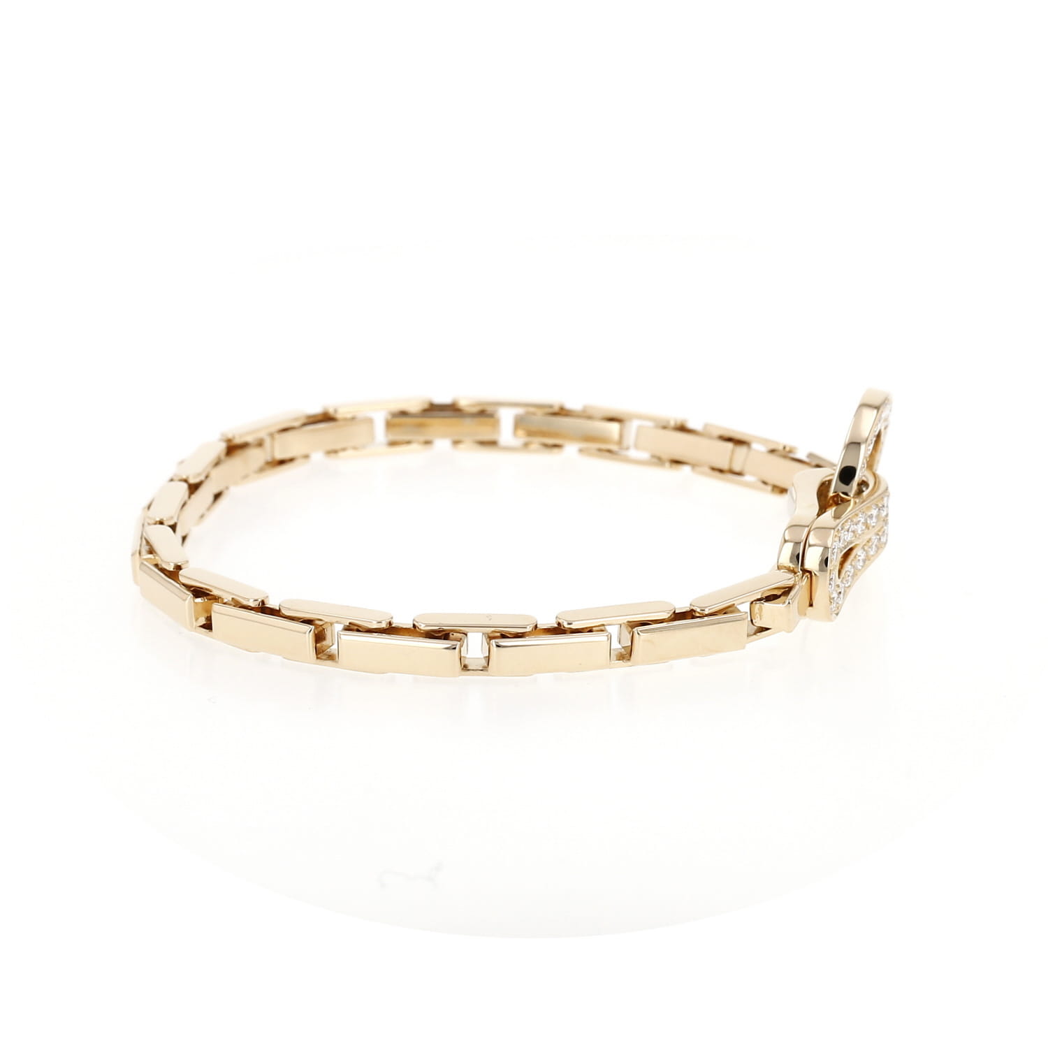 Cartier Agrafe bracelet in yellow gold and diamonds - Detail D4