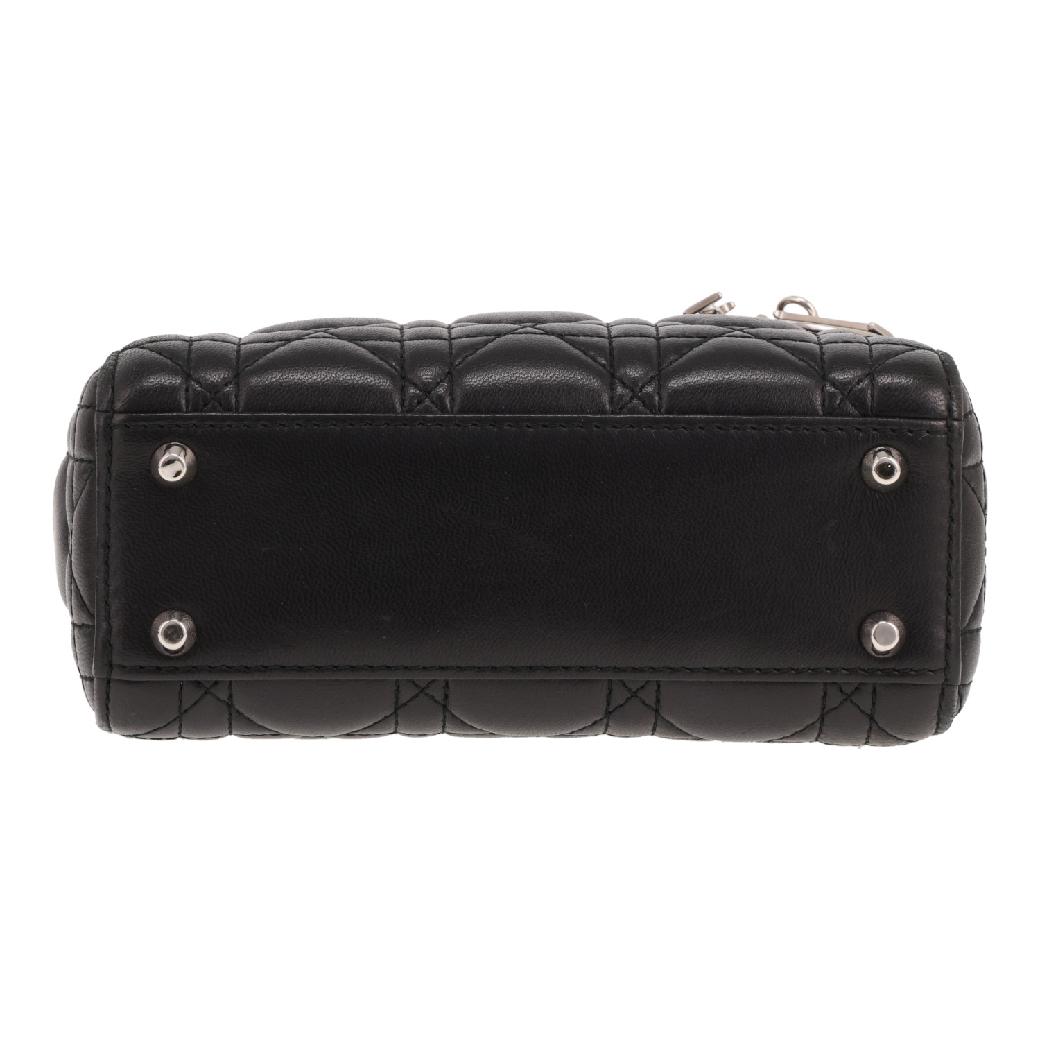 Borsa a tracolla Dior  Lady Dior mini  in pelle cannage nera - Detail D1
