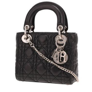 Dior Lady Dior mini shoulder bag in black cannage leather
