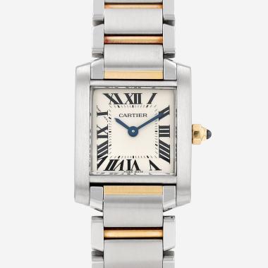 Cartier Tank Française small model watch in gold and steel, Ref: Cartier - 2384, circa 2000