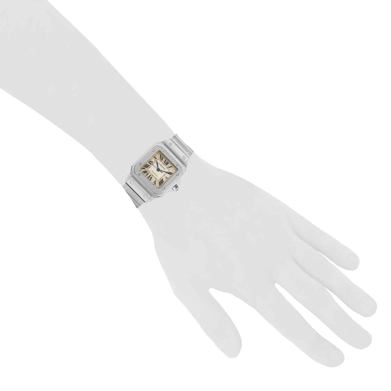 Cartier Santos Galbée watch in steel, Ref: Cartier - 2319  Circa 2000 - Detail D1