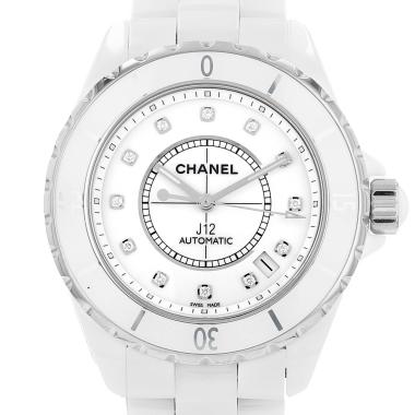 Orologio Chanel J12 in ceramica bianca, intorno al 2010