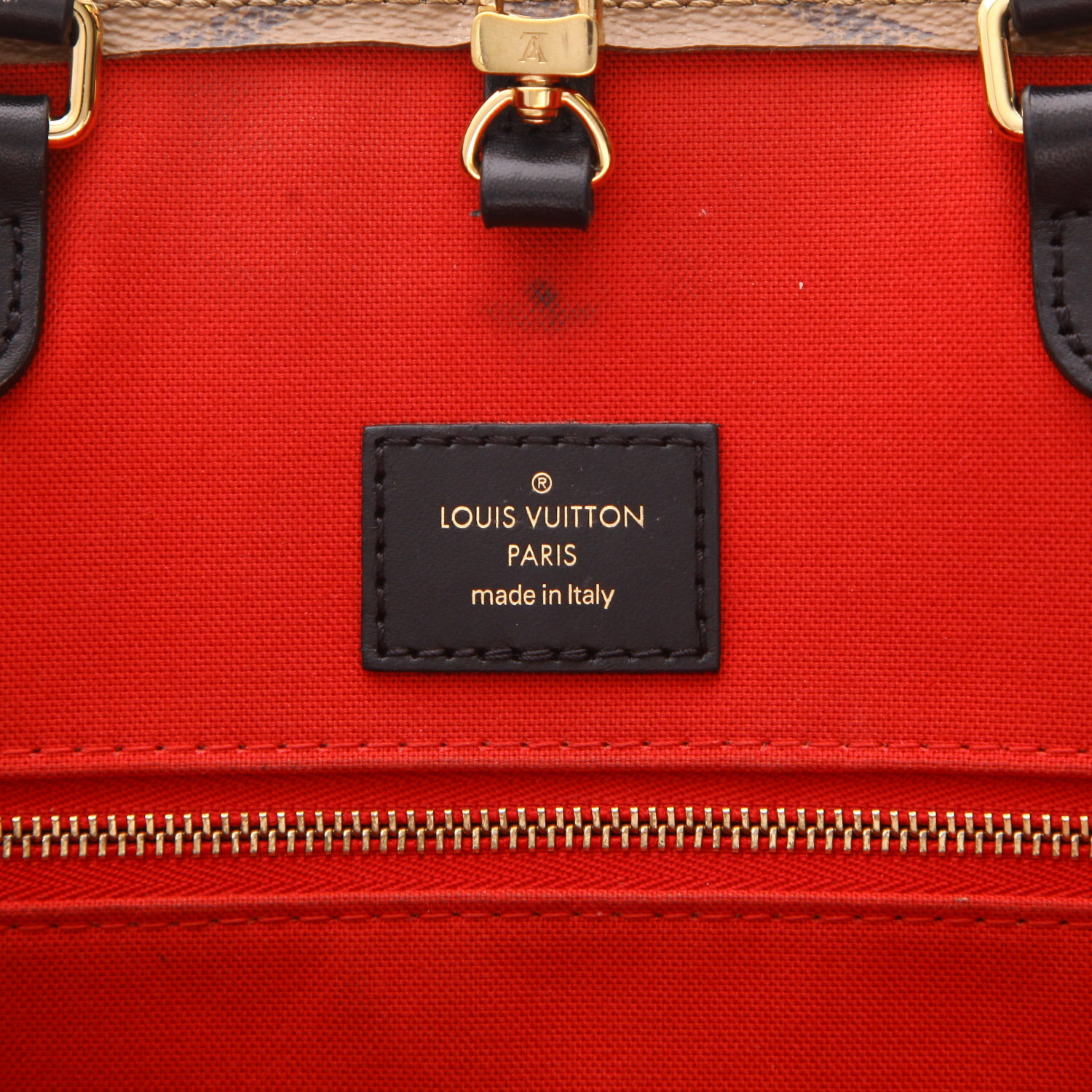 Sac cabas Louis Vuitton  Onthego en toile monogram deux tons marron - Detail D2