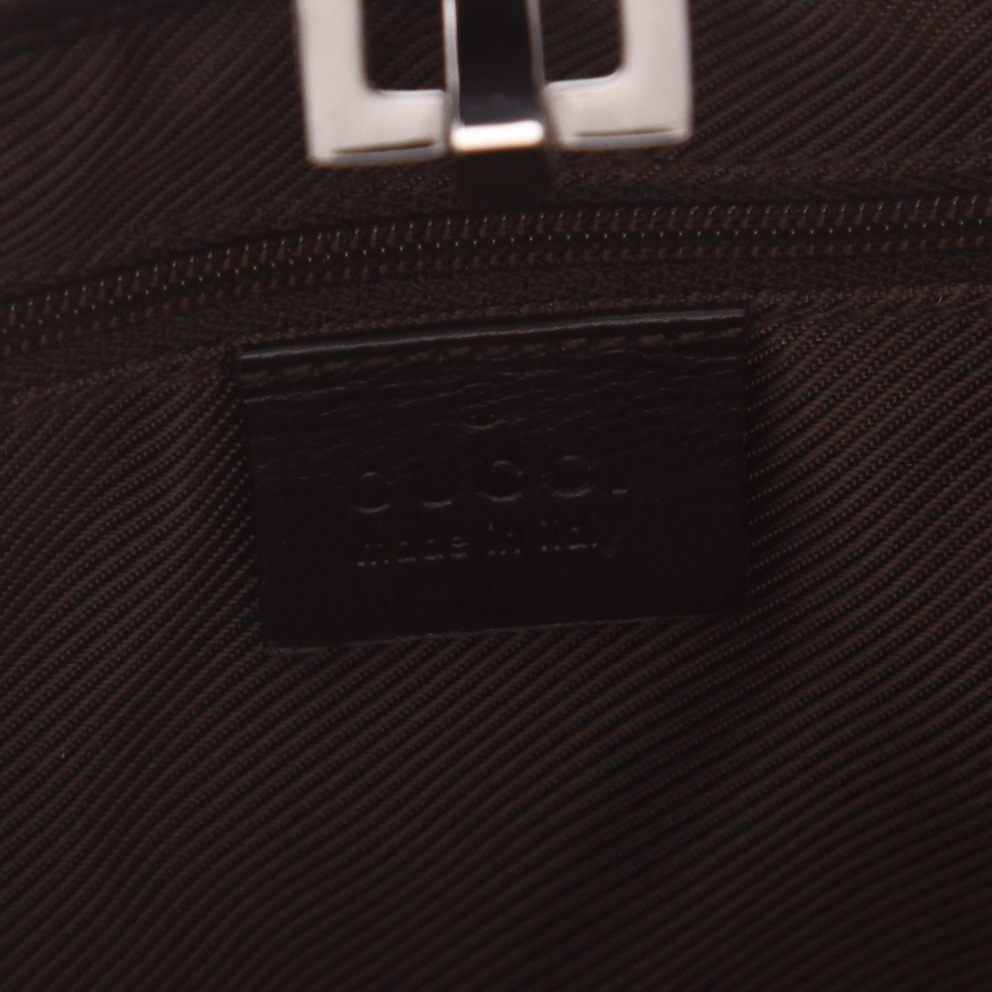 Gucci Jackie handbag in beige GG Supreme canvas and brown leather - Detail D2
