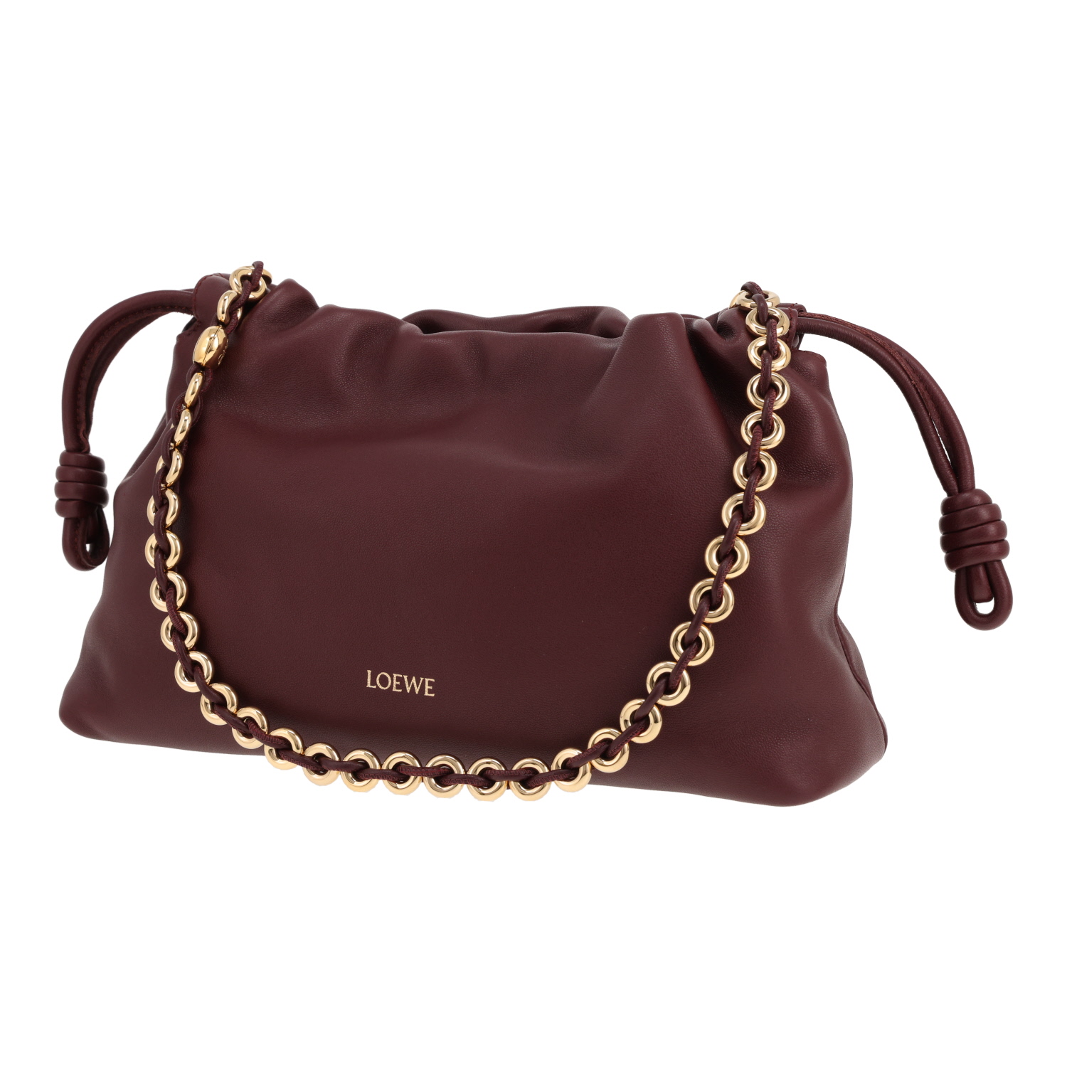 Borsa Loewe  Flamenco Purse in pelle Bordeaux - Detail D1