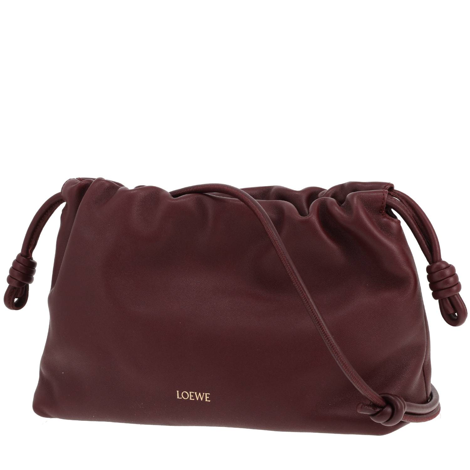 Sac à main Loewe  Flamenco Purse en cuir bordeaux - Detail D4