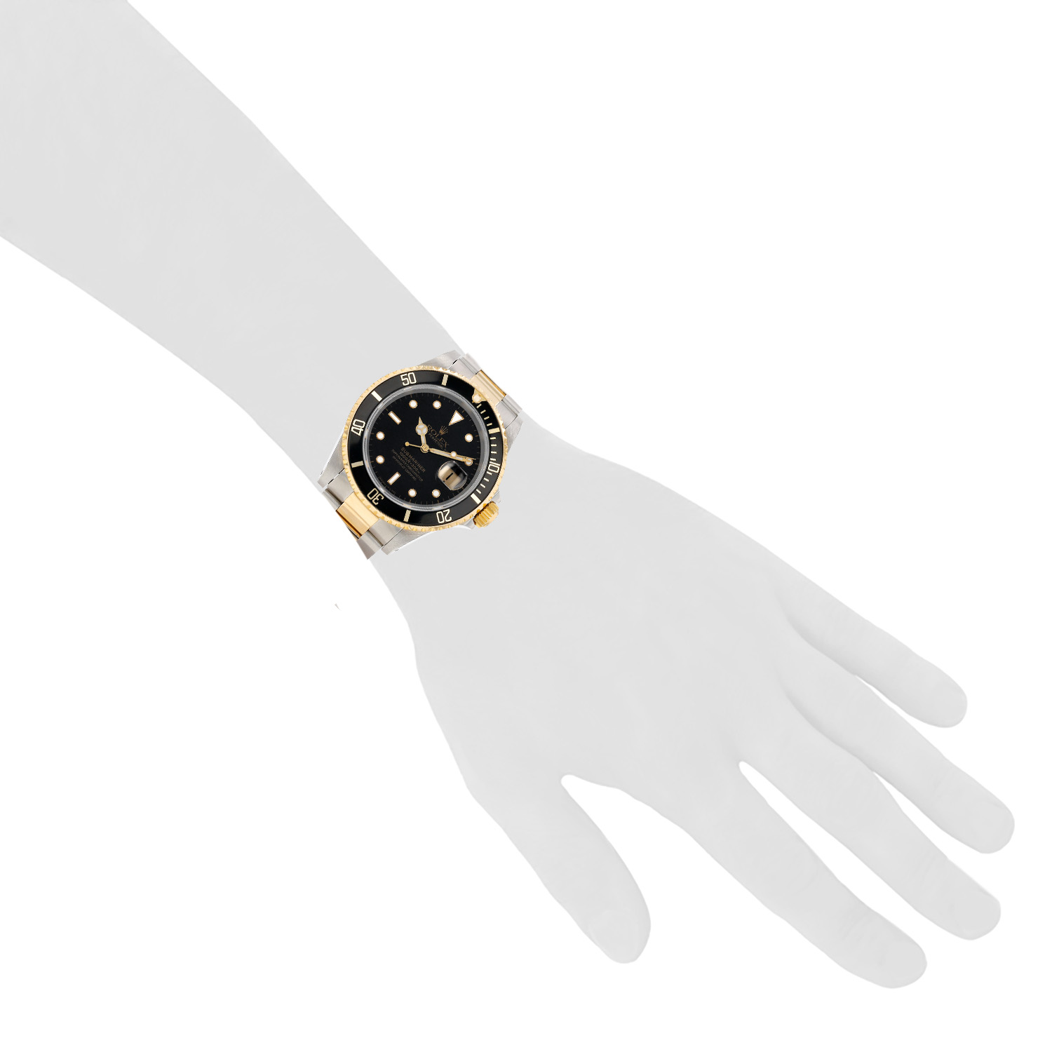 Montre Rolex Submariner Date en or et acier Ref: Rolex - 16613  Vers 1995 - Detail D1