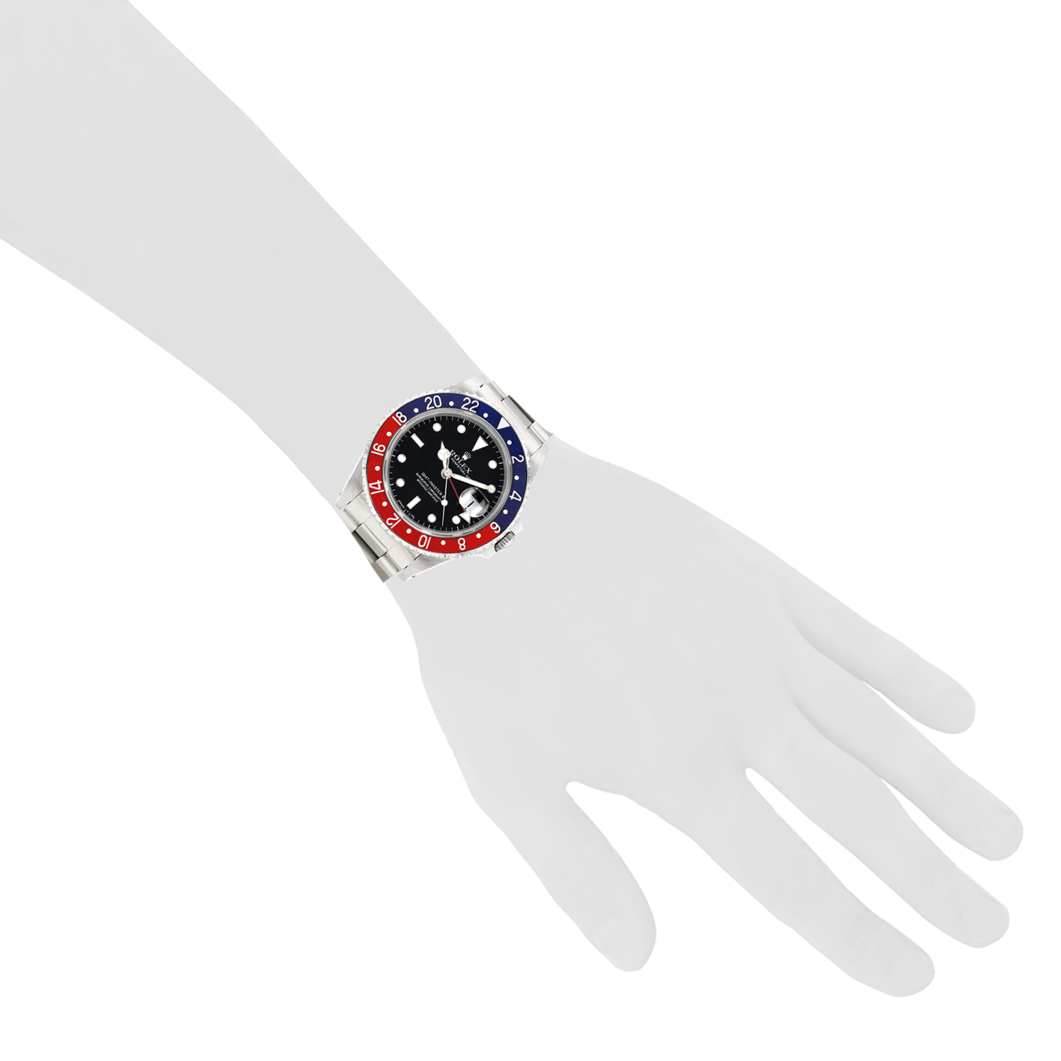 Montre Rolex GMT-Master II en acier Ref: Rolex - 16710  Vers 1993 - Detail D1