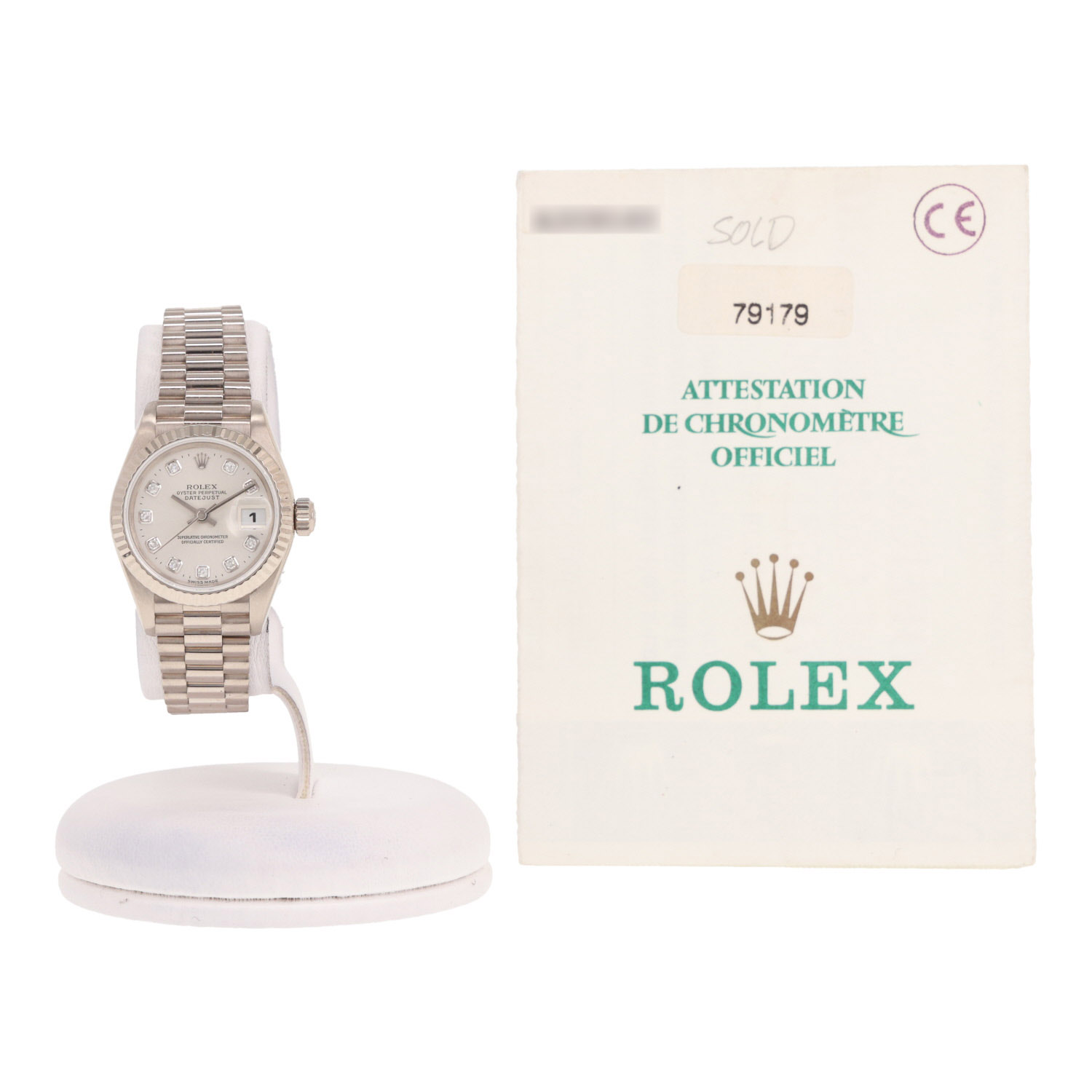 Montre Rolex Datejust Lady en or blanc Ref: Rolex - 79179  Vers 1998