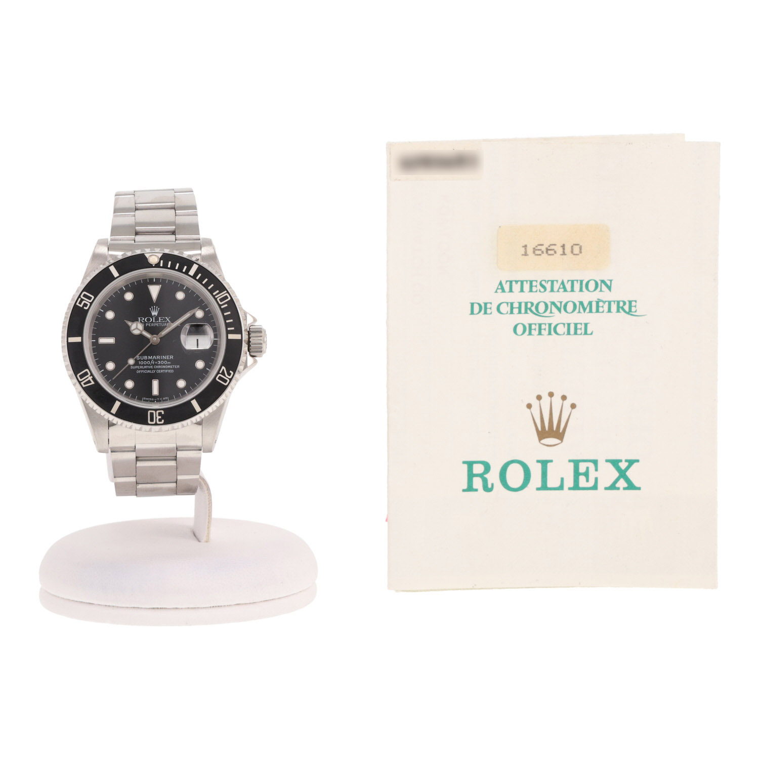 Reloj Rolex Submariner Date de acero, ref.: Rolex - 116610, hacia 1993
