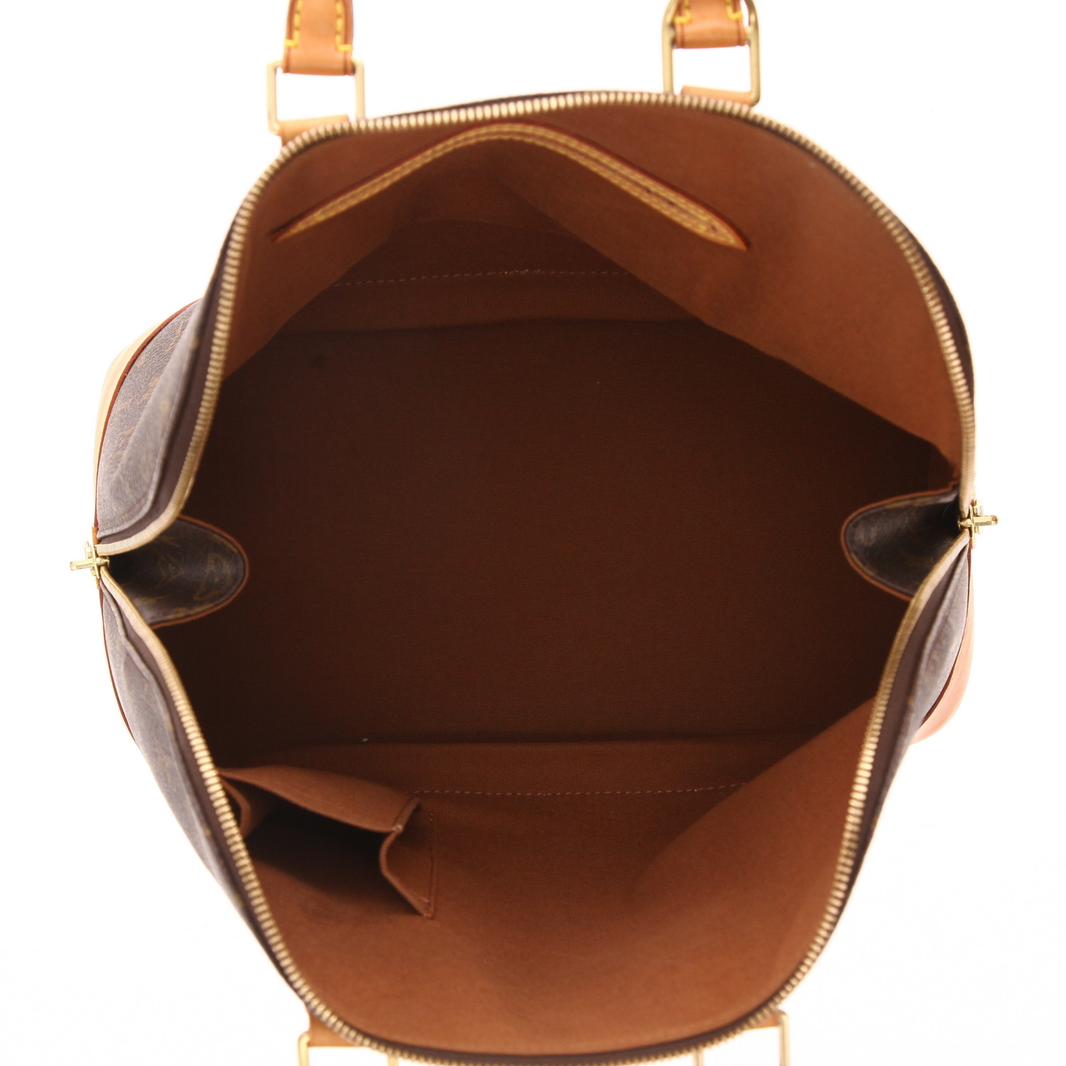 Bolso de mano Louis Vuitton Alma, modelo pequeño, de lona Monogram marrón y piel natural - Detail D3