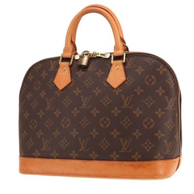 Sac à main Louis Vuitton  Alma petit modèle  en toile monogram marron et cuir naturel