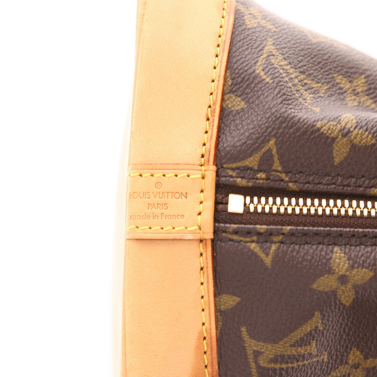 Sac à main Louis Vuitton  Alma petit modèle  en toile monogram marron et cuir naturel - Detail D2