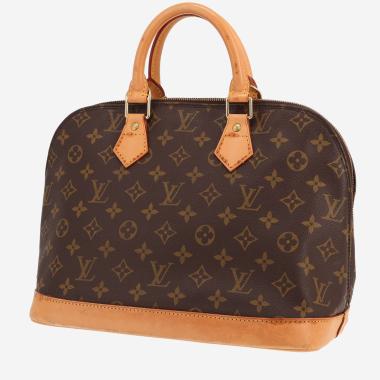 Sac à main Louis Vuitton  Alma petit modèle  en toile monogram marron et cuir naturel