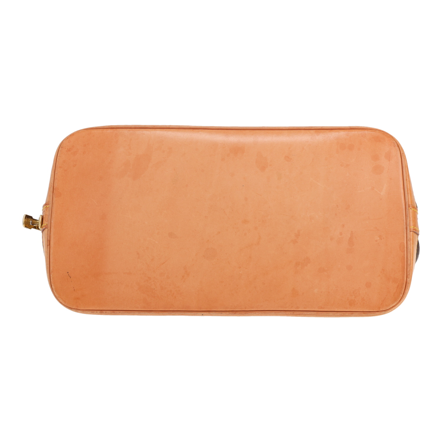 Louis Vuitton Alma handbag (small size) in brown Monogram canvas and natural leather - Detail D1