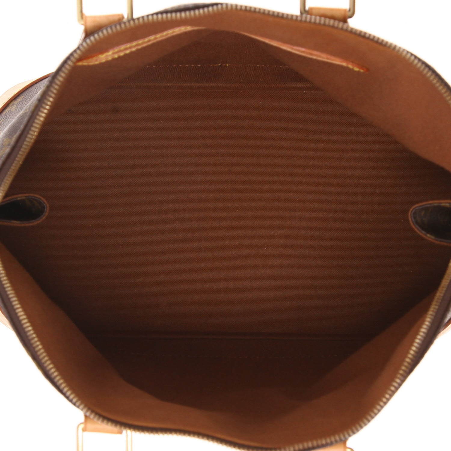 Louis Vuitton Alma handbag (small size) in brown Monogram canvas and natural leather - Detail D3