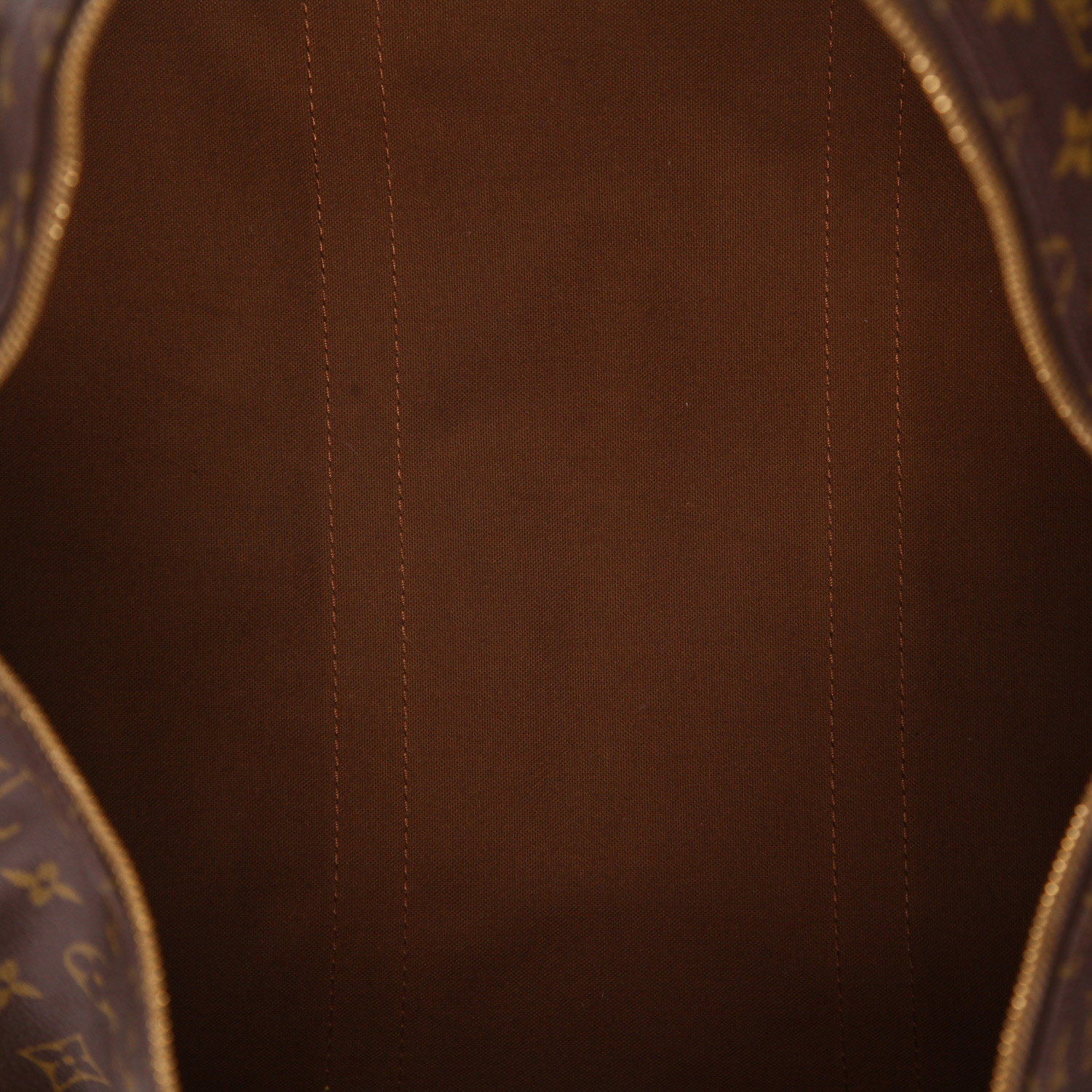 Sac de voyage Louis Vuitton  Keepall 50 en toile monogram marron et cuir naturel - Detail D3