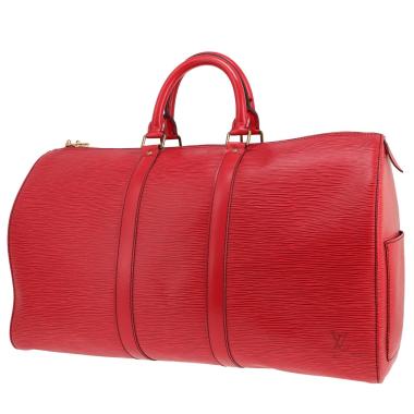 Bolsa de viaje Louis Vuitton Keepall 50 de piel Épi roja