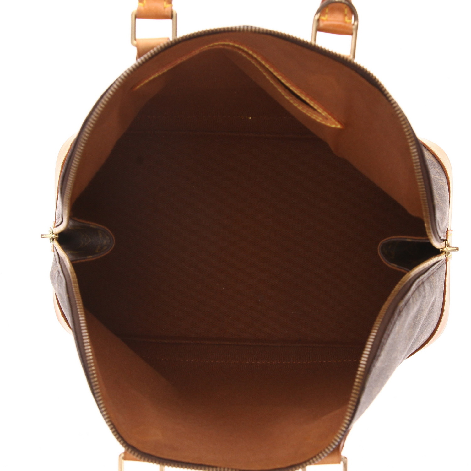 Bolso de mano Louis Vuitton Alma, modelo mediano, de lona Monogram marrón y piel natural - Detail D3
