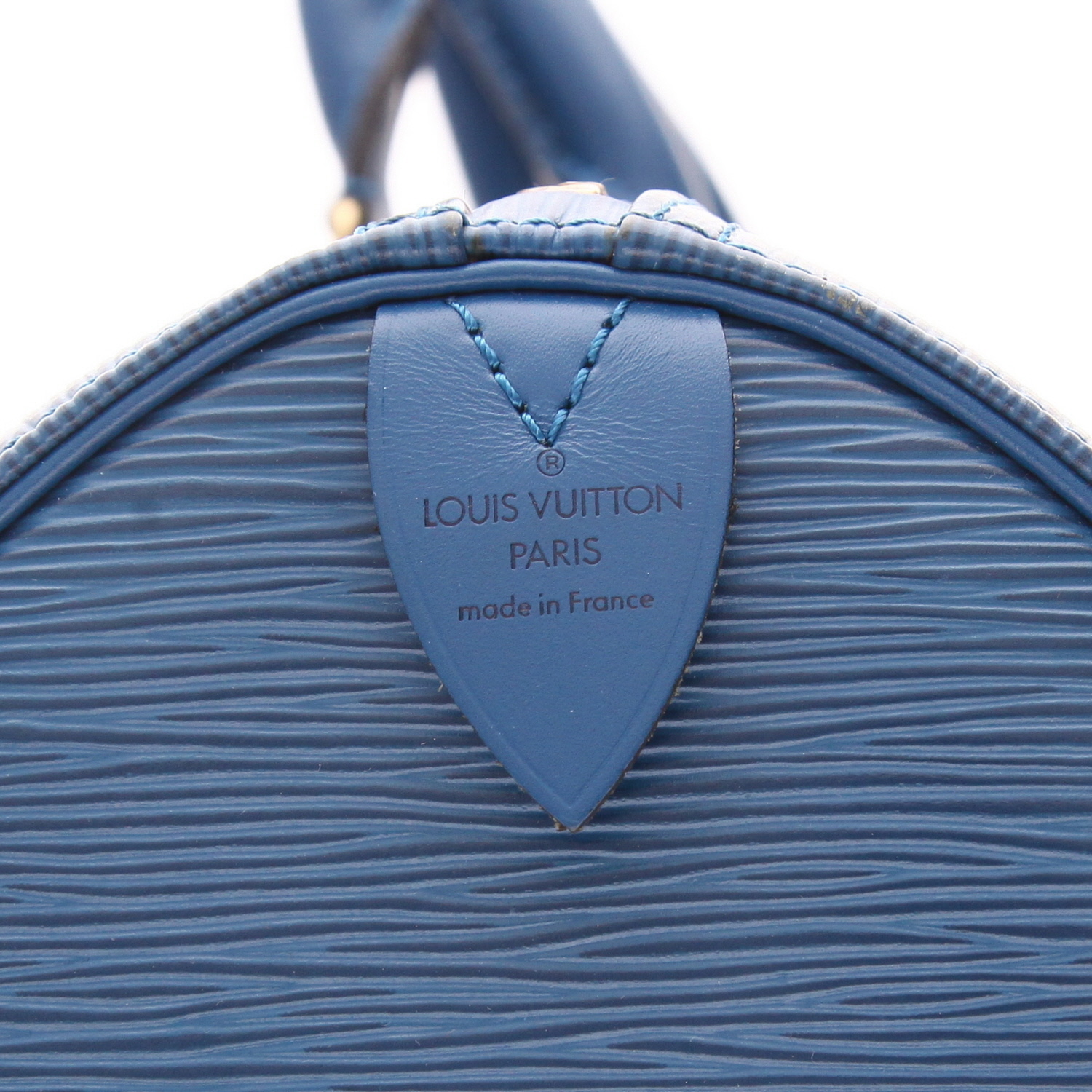 Louis Vuitton Keepall 55 travel bag in blue Épi leather - Detail D2