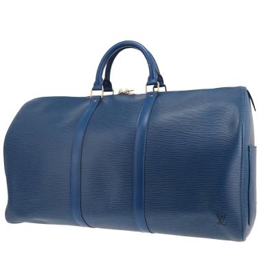 Louis Vuitton Keepall 55 travel bag in blue Épi leather