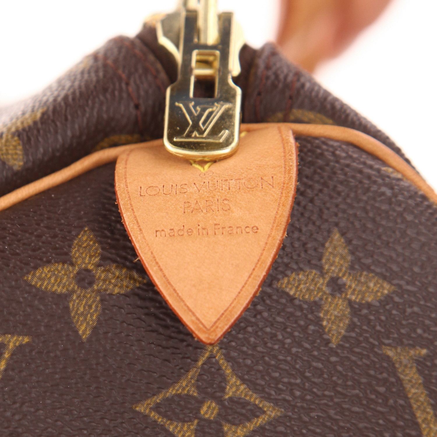 Borsa da viaggio Louis Vuitton Keepall 45 in tela Monogram marrone e pelle naturale - Detail D2