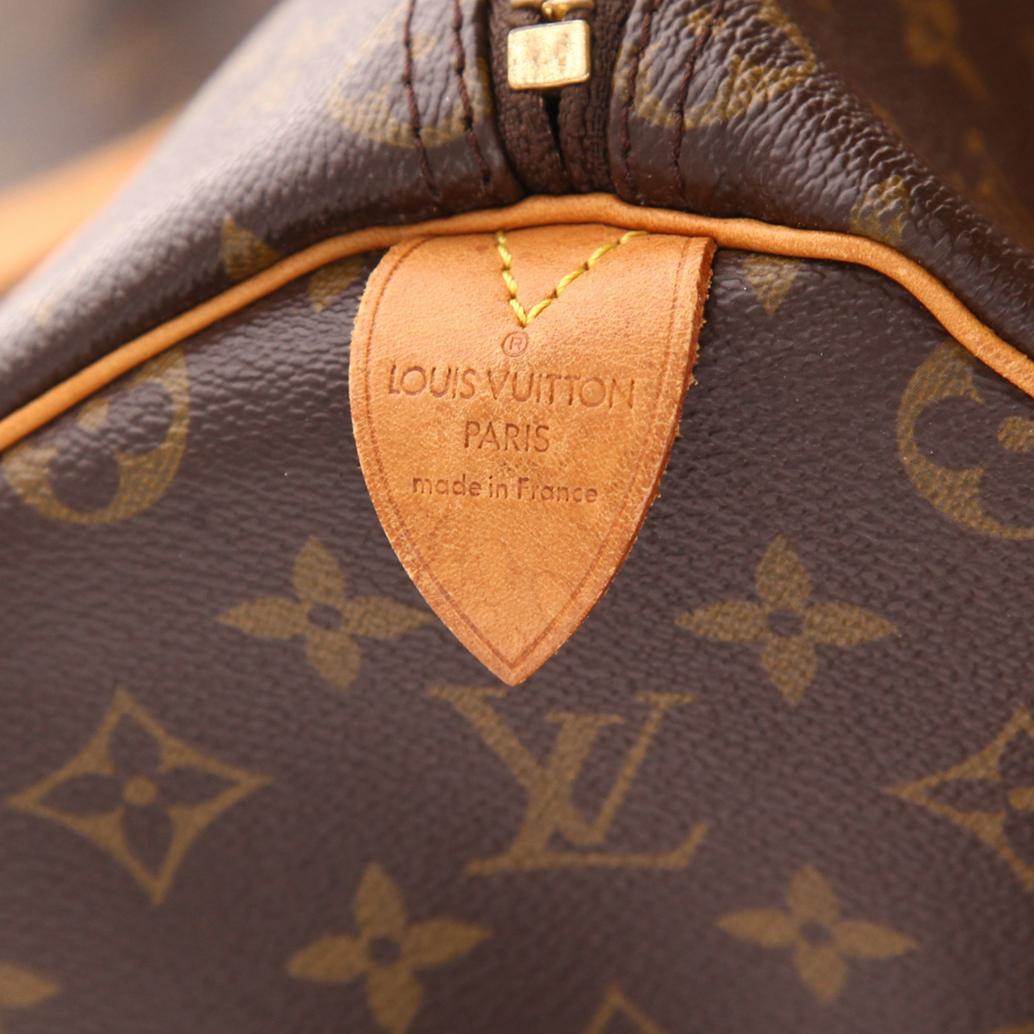 Borsa da viaggio Louis Vuitton Keepall 50 in tela Monogram marrone e pelle naturale - Detail D2