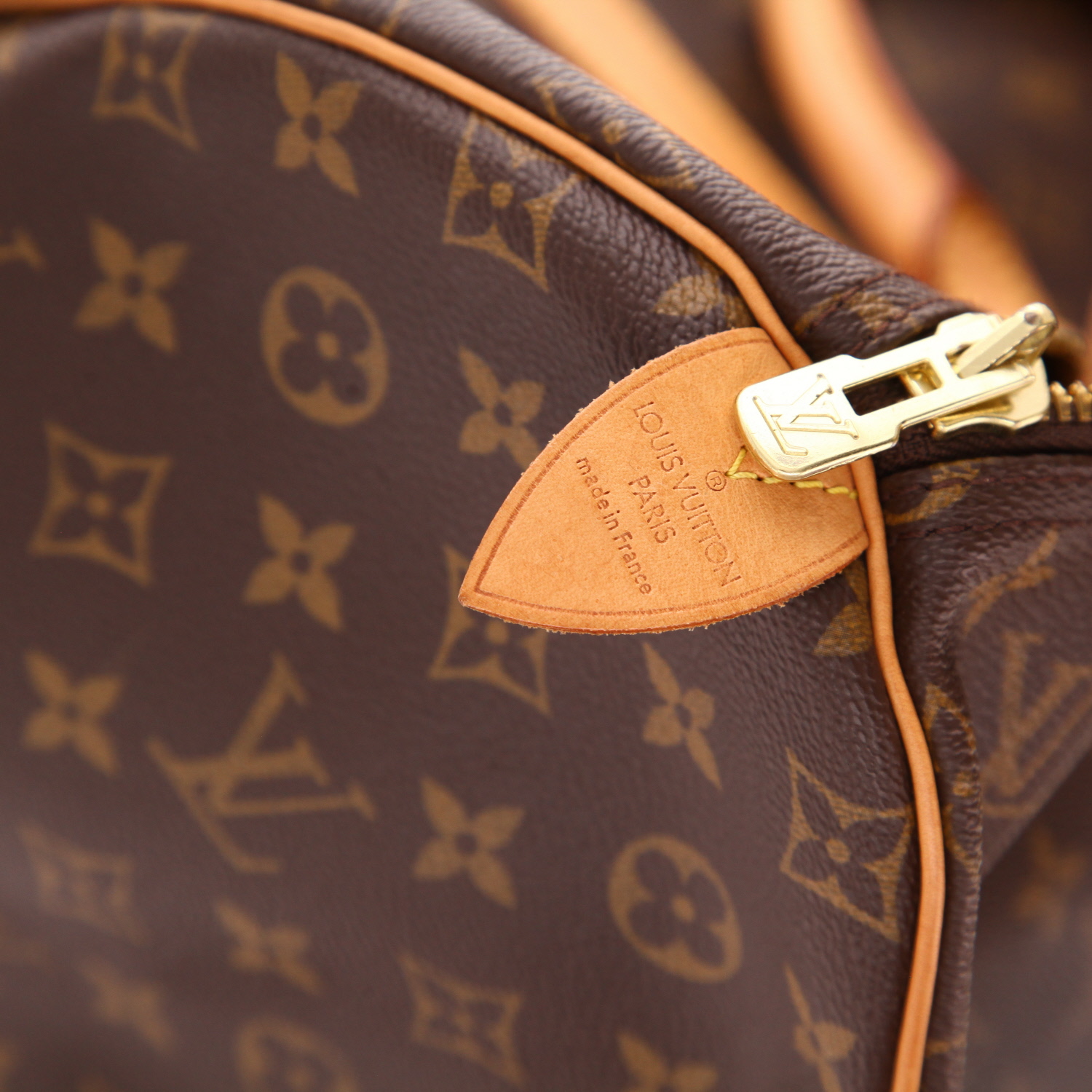 Louis Vuitton Keepall 50 travel bag in brown Monogram canvas and natural leather - Detail D2
