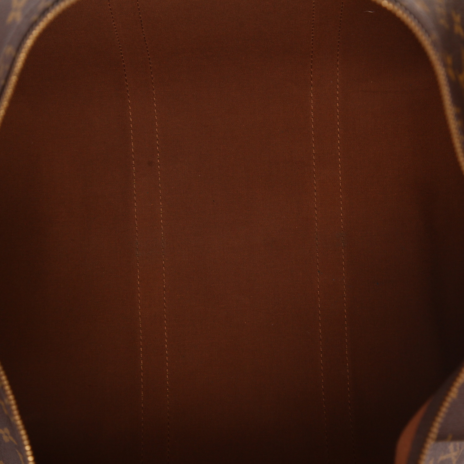 Borsa da viaggio Louis Vuitton Keepall 55 in tela Monogram marrone e pelle naturale - Detail D3