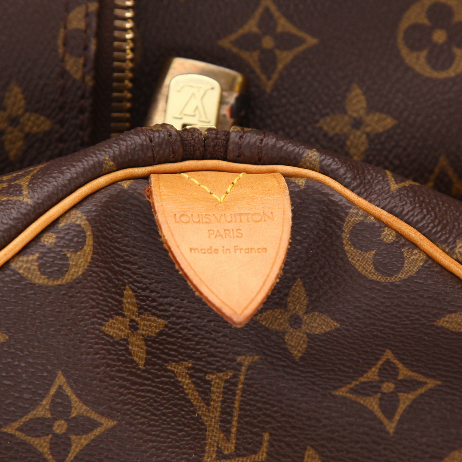 Sac de voyage Louis Vuitton  Keepall 50 en toile monogram marron et cuir naturel - Detail D2