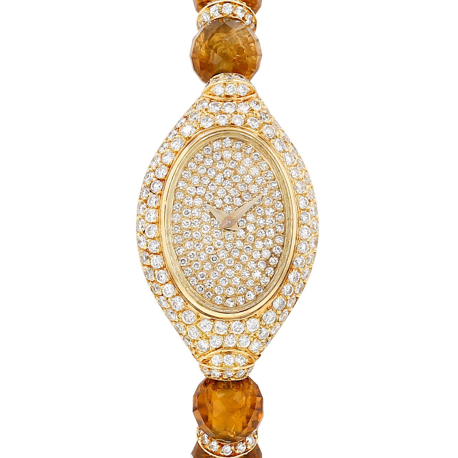 Montre Vacheron Constantin Vintage en or jaune diamanté Vers 1970