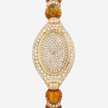 Montre Vacheron Constantin Vintage en or jaune diamanté Vers 1970